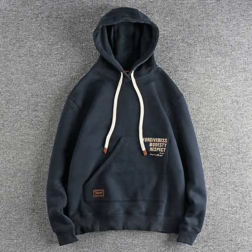 港單潮流刺綉字母連帽套頭衛衣男 重磅加絨加厚秋冬休閒上衣外套 港單潮流刺綉字母連帽套頭衛衣男 重磅加絨加厚秋冬休閒上衣外套