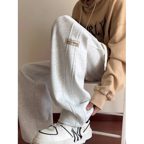 美式hiphop衛褲男秋季潮牌高街痞帥百搭休閒褲復古直筒運動濶腿褲