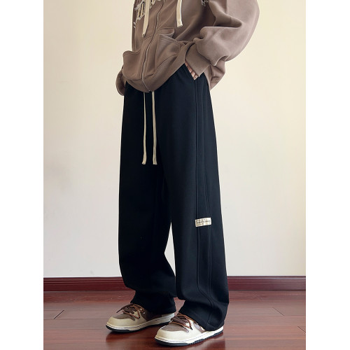 美式hiphop衛褲男秋季潮牌高街痞帥百搭休閒褲復古直筒運動濶腿褲