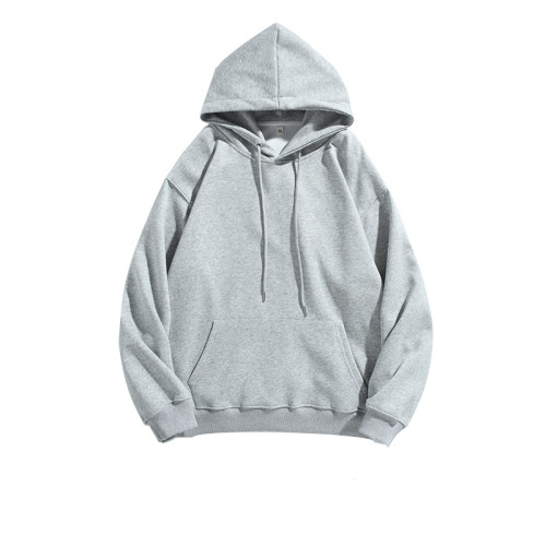 BOYUE帛躍春秋季寬松重磅300g連帽衛衣男潮純色oversize保暖外套