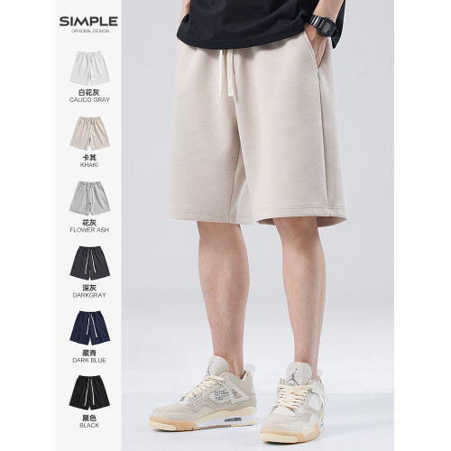 hansca美式重磅運動短褲男士夏季潮牌寬松休閒直筒五分褲針織衛褲 hansca美式重磅運動短褲男士夏季潮牌寬松休閒直筒五分褲針織衛褲