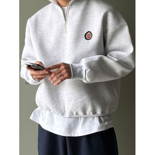 加絨重磅半拉鍊立領衛衣男春秋2025潮牌寬松休閒簡約套頭長袖外套 加絨重磅半拉鍊立領衛衣男春秋2025潮牌寬松休閒簡約套頭長袖外套