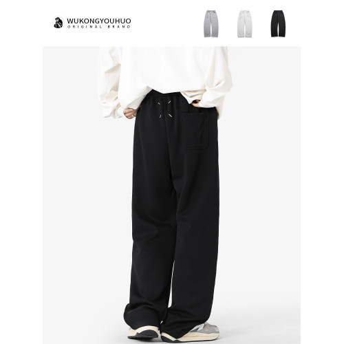 悟空有貨重磅純色垂感運動衛褲男女潮牌街頭寬松百搭直筒休閒長褲 悟空有貨重磅純色垂感運動衛褲男女潮牌街頭寬松百搭直筒休閒長褲