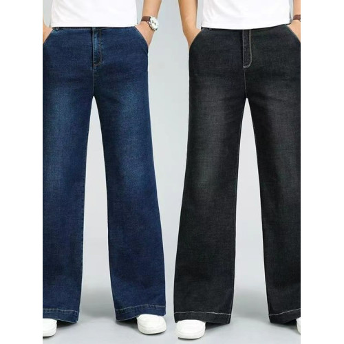 春秋男裝中腰牛仔褲男寬松牛仔直筒大腳長褲濶腿褲大直筒休閒品質 春秋男裝中腰牛仔褲男寬松牛仔直筒大腳長褲濶腿褲大直筒休閒品質