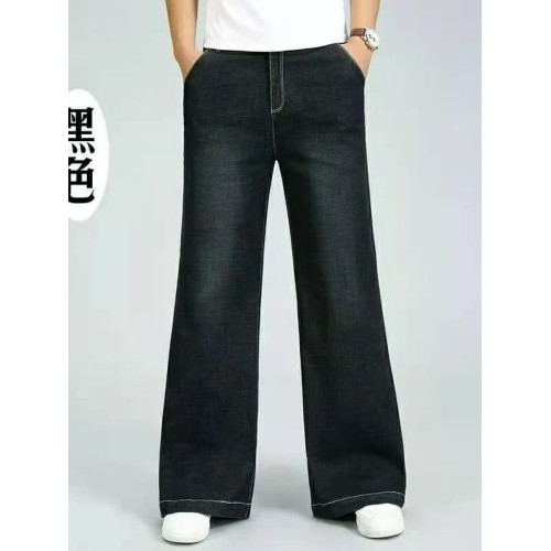 春秋男裝中腰牛仔褲男寬松牛仔直筒大腳長褲濶腿褲大直筒休閒品質 春秋男裝中腰牛仔褲男寬松牛仔直筒大腳長褲濶腿褲大直筒休閒品質