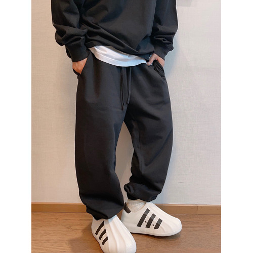 dannyandzee秋季潮牌百搭330g毛圈棉純色束腳褲衛褲男長褲運動褲 dannyandzee秋季潮牌百搭330g毛圈棉純色束腳褲衛褲男長褲運動褲