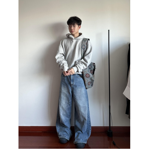 New Decay 24FW 高支雙面布基礎純色連帽衛衣寬松帽衫男 Boxy版型 New Decay 24FW 高支雙面布基礎純色連帽衛衣寬松帽衫男 Boxy版型