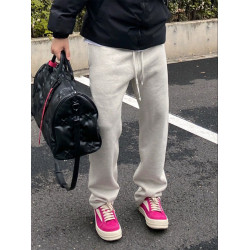 白灰色重磅彎刀衛褲男春秋款美式高街香蕉鐮刀褲子直筒運動休閒褲