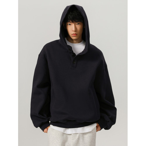 美式高領紐釦連帽衛衣男2025秋季潮牌寬松小衆設計感情侶休閒外套 美式高領紐釦連帽衛衣男2025秋季潮牌寬松小衆設計感情侶休閒外套