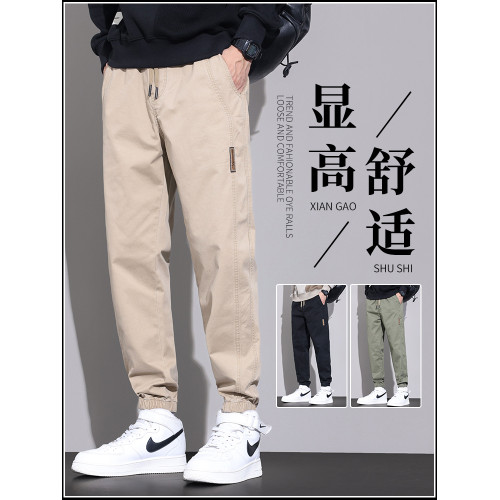 男士休閒褲2025新款秋季運動長褲純棉束腳九分加絨工裝褲子男款秋 男士休閒褲2025新款秋季運動長褲純棉束腳九分加絨工裝褲子男款秋