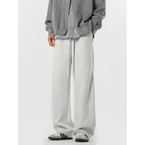 美式高街彎刀褲子男秋季潮牌濶腿灰色運動衛褲復古寬松直筒休閒褲 美式高街彎刀褲子男秋季潮牌濶腿灰色運動衛褲復古寬松直筒休閒褲