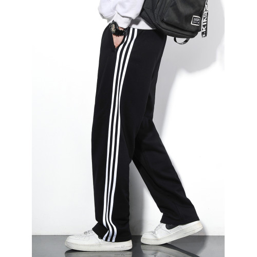 運動褲男士寬松直筒休閒褲子三條杠條紋校服褲秋冬季加絨大碼衛褲 運動褲男士寬松直筒休閒褲子三條杠條紋校服褲秋冬季加絨大碼衛褲