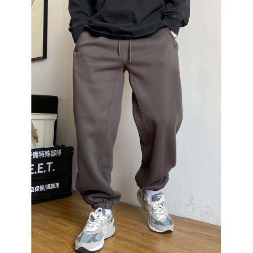 秋冬季美式休閒痞帥針織灰色衛褲男寬松抽繩百搭潮流運動束腳褲子 秋冬季美式休閒痞帥針織灰色衛褲男寬松抽繩百搭潮流運動束腳褲子