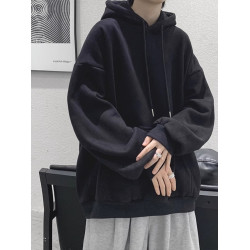 純棉美式連帽加絨衛衣男女早秋冬oversize新款情侶裝衣服重磅外套