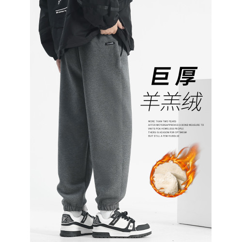 冬季加絨加厚羊羔絨褲子男款長褲束腳褲男士衛褲保暖運動褲休閒褲 冬季加絨加厚羊羔絨褲子男款長褲束腳褲男士衛褲保暖運動褲休閒褲