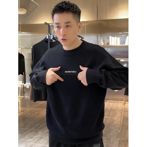 秋冬爆款坑條紋高檔潮牌衛衣男士高級感寬松百搭加絨休閒長袖上衣