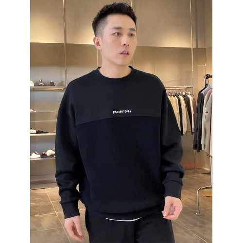 秋冬爆款坑條紋高檔潮牌衛衣男士高級感寬松百搭加絨休閒長袖上衣