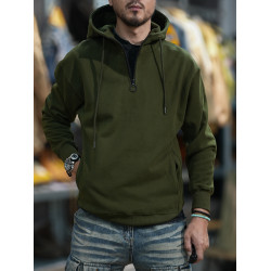 美式復古硬漢風重磅衛衣男連帽拉鍊加絨加厚寬松男款秋冬套頭衣服