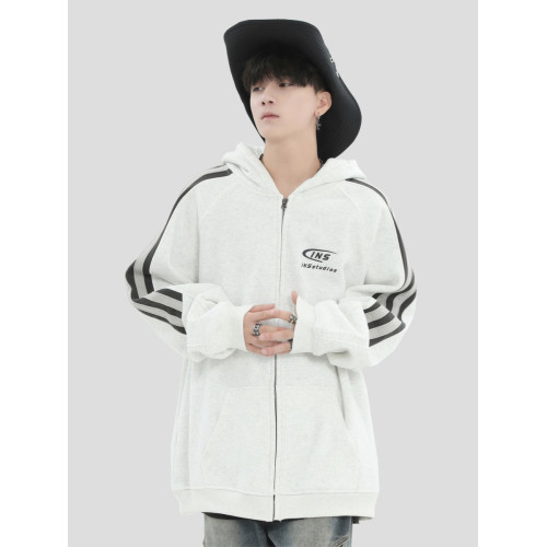 INSstudios 國潮牌情侶美式小拼接開衫衛衣重磅加絨拉鍊外套 INSstudios 國潮牌情侶美式小拼接開衫衛衣重磅加絨拉鍊外套