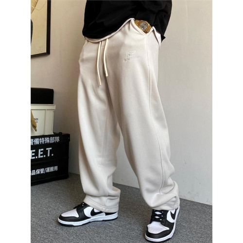 加肥加大碼休閒高級酒紅色衛褲男寬松抽繩百搭高街濶腿運動褲子潮 加肥加大碼休閒高級酒紅色衛褲男寬松抽繩百搭高街濶腿運動褲子潮