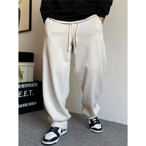 加肥加大碼休閒高級酒紅色衛褲男寬松抽繩百搭高街濶腿運動褲子潮 加肥加大碼休閒高級酒紅色衛褲男寬松抽繩百搭高街濶腿運動褲子潮