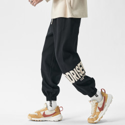 DUKEEN美式重磅衛褲男秋冬款2025束腳運動褲加絨加厚工裝休閒褲男