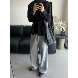 OKINE/內弧結搆休閒衛褲立體版型抗皺面料cleanfit彈力長褲男女