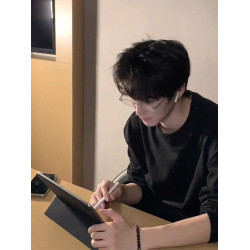 cleanfit黑色400g重磅衛衣男圓領高級感小領口長袖t恤內搭打底衫