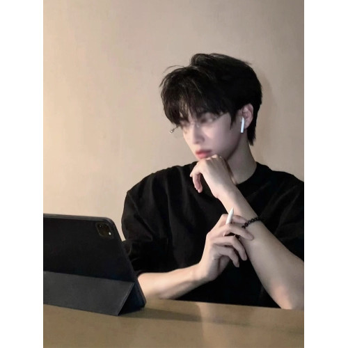 cleanfit黑色400g重磅衛衣男圓領高級感小領口長袖t恤內搭打底衫 cleanfit黑色400g重磅衛衣男圓領高級感小領口長袖t恤內搭打底衫