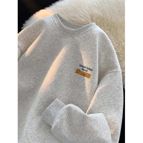 純棉圓領字母衛衣男秋冬加絨重磅寬松美式無帽潮牌oversize打底衫 純棉圓領字母衛衣男秋冬加絨重磅寬松美式無帽潮牌oversize打底衫