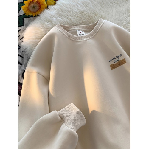 純棉圓領字母衛衣男秋冬加絨重磅寬松美式無帽潮牌oversize打底衫 純棉圓領字母衛衣男秋冬加絨重磅寬松美式無帽潮牌oversize打底衫