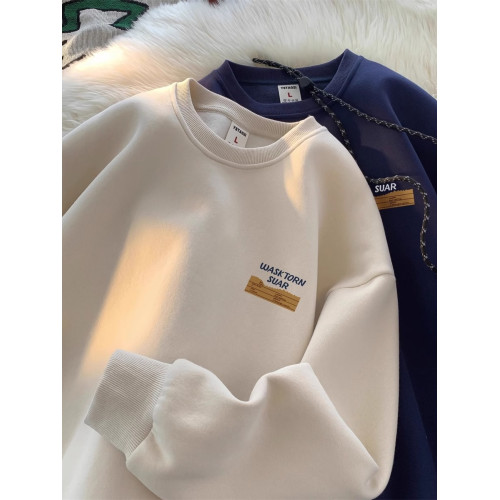 純棉圓領字母衛衣男秋冬加絨重磅寬松美式無帽潮牌oversize打底衫 純棉圓領字母衛衣男秋冬加絨重磅寬松美式無帽潮牌oversize打底衫