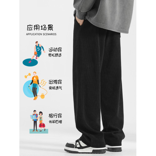 褲子男款秋冬加絨加厚燈芯絨男褲直筒褲男生重磅衛褲冬季休閒長褲 褲子男款秋冬加絨加厚燈芯絨男褲直筒褲男生重磅衛褲冬季休閒長褲