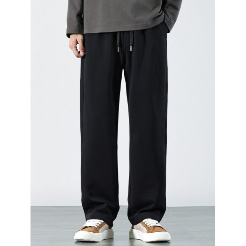 號志HAOZHI抽繩松緊腰衛褲男2025秋冬加絨休閒褲子寬松直筒長褲 號志HAOZHI抽繩松緊腰衛褲男2025秋冬加絨休閒褲子寬松直筒長褲