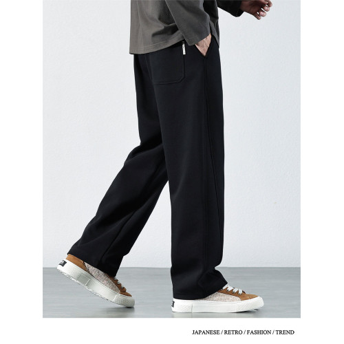 號志HAOZHI抽繩松緊腰衛褲男2025秋冬加絨休閒褲子寬松直筒長褲 號志HAOZHI抽繩松緊腰衛褲男2025秋冬加絨休閒褲子寬松直筒長褲