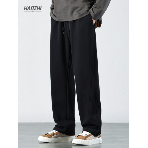 號志HAOZHI抽繩松緊腰衛褲男2025秋冬加絨休閒褲子寬松直筒長褲 號志HAOZHI抽繩松緊腰衛褲男2025秋冬加絨休閒褲子寬松直筒長褲