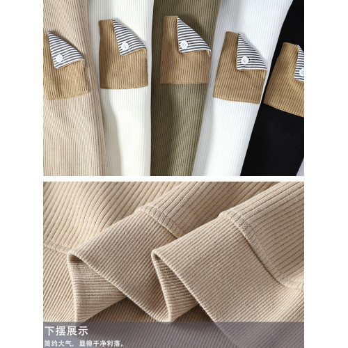 啄木鳥2025新款春秋款假兩件衛衣男寬松潮牌襯衫領內搭打底衫男潮