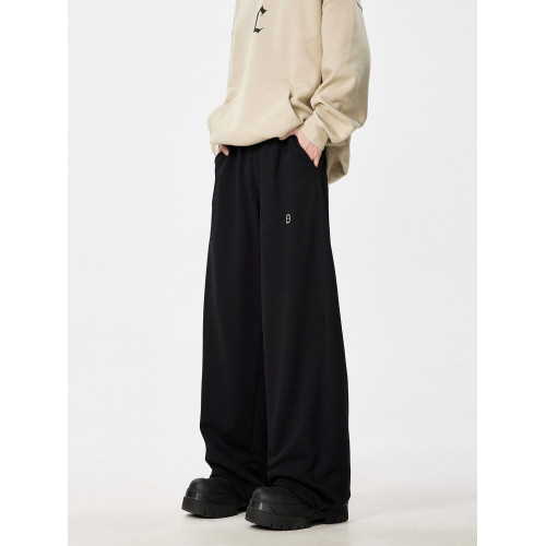 灰色運動衛褲男潮牌高街新款直筒拖地寬松垂感cleanfit休閒長褲子 灰色運動衛褲男潮牌高街新款直筒拖地寬松垂感cleanfit休閒長褲子