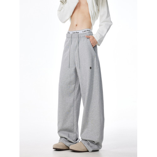 灰色運動衛褲男潮牌高街新款直筒拖地寬松垂感cleanfit休閒長褲子 灰色運動衛褲男潮牌高街新款直筒拖地寬松垂感cleanfit休閒長褲子