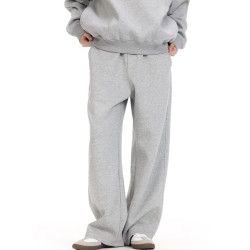 UNF380G雙面空氣層太空棉休閒褲2025秋冬新款彎刀衛褲男女同款潮