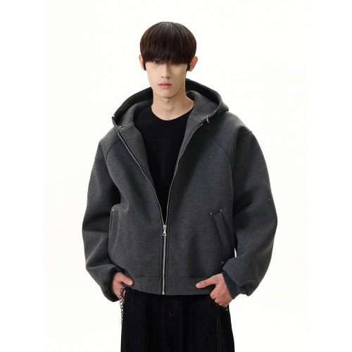 A PUEE美式高街cleanfit解搆廓形空氣棉加厚連帽開衫衛衣短款帽衫 A PUEE美式高街cleanfit解搆廓形空氣棉加厚連帽開衫衛衣短款帽衫