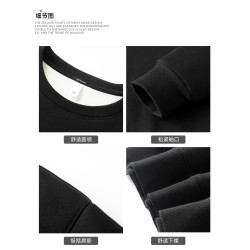 真維斯圓領衛衣男款冬季寬松大碼長袖外套情侶款重磅上衣加絨加厚