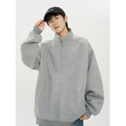 400G立領純色開衫衛衣男潮牌新款春秋季cleanfit運動寬松夾克外套