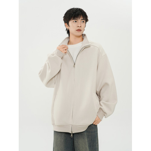 400G立領純色開衫衛衣男潮牌新款春秋季cleanfit運動寬松夾克外套