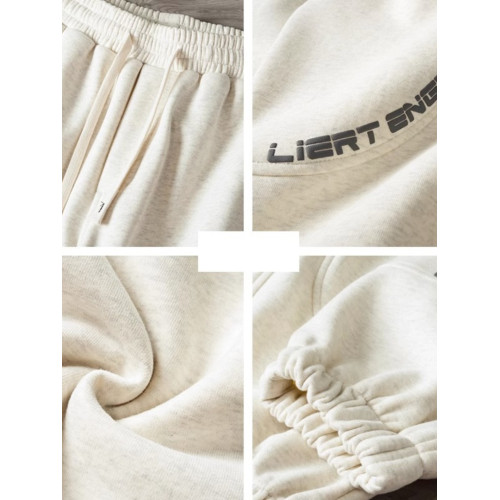 大碼300斤潮牌日系寬鬆束腳衛褲男秋冬加絨拼接運動工裝休閒長褲2