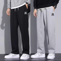 純棉運動褲男長褲夏薄款寬松休閒直筒褲純色褲子春秋款男士衛褲