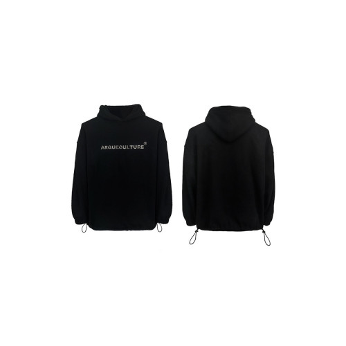 Culture小衆金屬印花加絨墊肩潮牌休閒鄧爲同款衛衣男設計感上衣