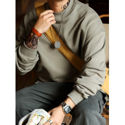 BGYO 美式休閒480g重磅圓領衛衣男毛圈底復古純棉vintage運動上衣