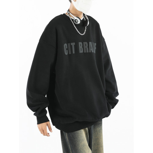 圓領衛衣男生寬松秋冬款無帽上衣潮牌重磅內搭套頭衫外套加絨加厚 圓領衛衣男生寬松秋冬款無帽上衣潮牌重磅內搭套頭衫外套加絨加厚