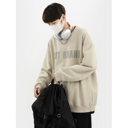 圓領衛衣男生寬松秋冬款無帽上衣潮牌重磅內搭套頭衫外套加絨加厚 圓領衛衣男生寬松秋冬款無帽上衣潮牌重磅內搭套頭衫外套加絨加厚